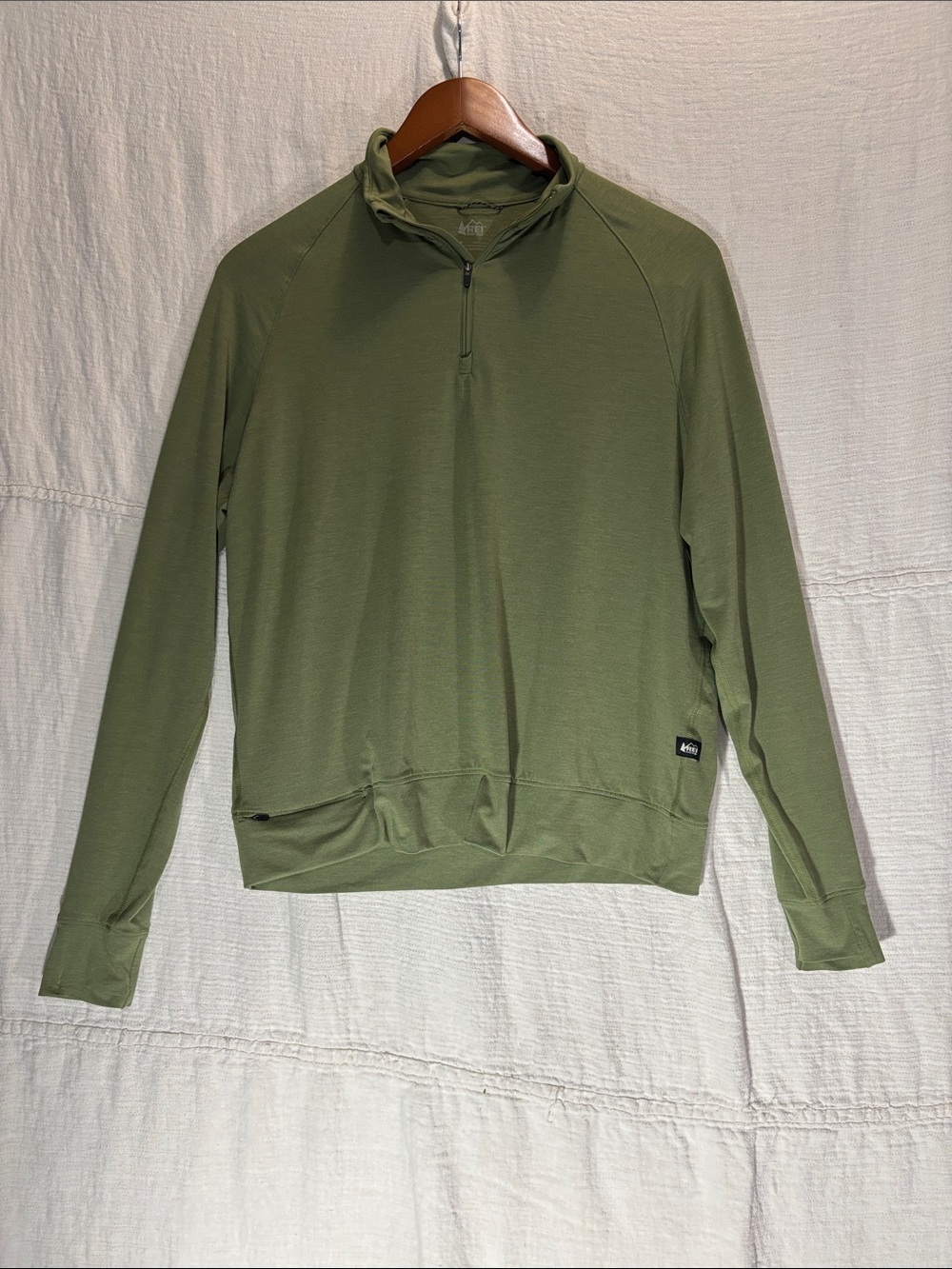 REI Sage Green Quarter-Zip Lightweight Pullover